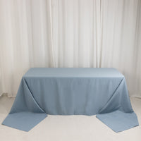 Dusty Blue Seamless Premium Polyester Rectangular Tablecloth 220GSM 90"x156" for 8 Foot Table With Floor-Length Drop