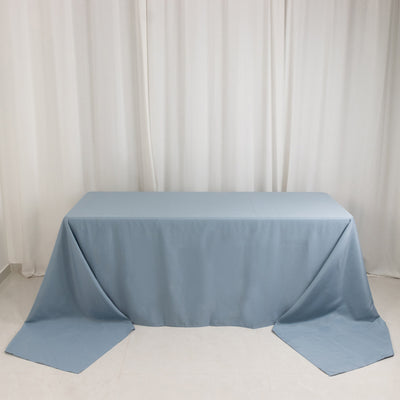 Premium Polyester Rectangle Tablecloth 90"x156" Dusty Blue - Seamless 220GSM Wrinkle-Resistant & Durable Finish