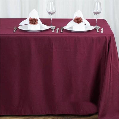 Polyester Rectangle Tablecloth 90"x156" Burgundy with Seamless Finish