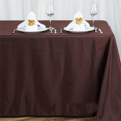 Polyester Rectangle Tablecloth 90"x156" Chocolate with Seamless Finish
