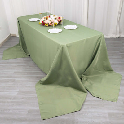 Premium Polyester Rectangle Tablecloth 90"x156" Dusty Sage Green - Seamless 220GSM Wrinkle-Resistant & Durable Finish