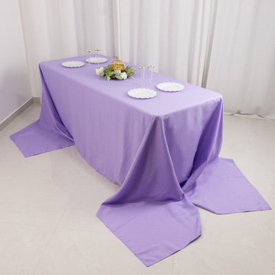 Premium Polyester Rectangle Tablecloth 90"x156" Lavender Lilac - Seamless 220GSM Wrinkle-Resistant & Durable Finish