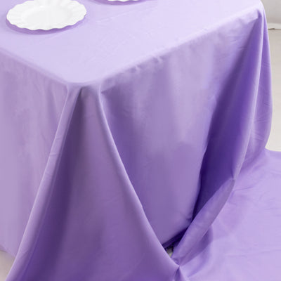 Premium Polyester Rectangle Tablecloth 90"x156" Lavender Lilac - Seamless 220GSM Wrinkle-Resistant & Durable Finish