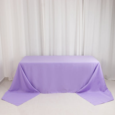 Premium Polyester Rectangle Tablecloth 90"x156" Lavender Lilac - Seamless 220GSM Wrinkle-Resistant & Durable Finish