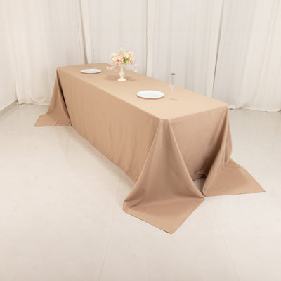 Premium Polyester Rectangle Tablecloth 90"x156" Nude - Seamless 220GSM Wrinkle-Resistant & Durable Finish