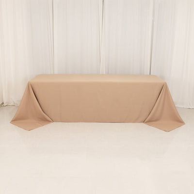 Premium Polyester Rectangle Tablecloth 90"x156" Nude - Seamless 220GSM Wrinkle-Resistant & Durable Finish