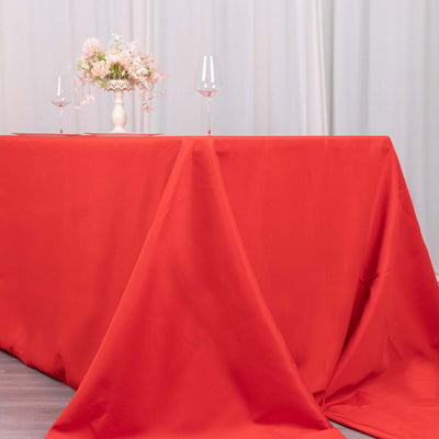 Premium Polyester Rectangle Tablecloth 90"x156" Red - Seamless 220GSM Wrinkle-Resistant & Durable Finish