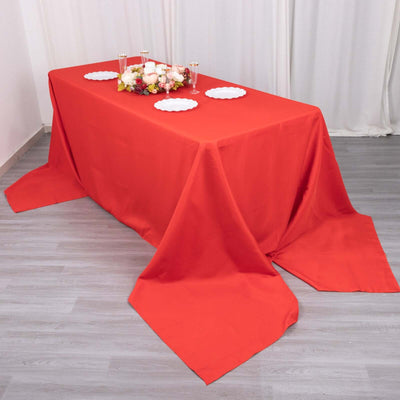 Premium Polyester Rectangle Tablecloth 90"x156" Red - Seamless 220GSM Wrinkle-Resistant & Durable Finish