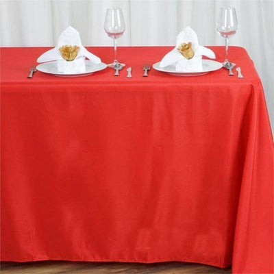 Polyester Rectangle Tablecloth 90"x156" Red with Seamless Finish