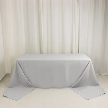 <h3 style="margin-left:0px;"><strong>Luxurious Silver Premium Polyester Rectangular Tablecloth</strong>