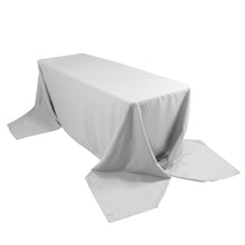 90x156inch Silver Seamless Premium Polyester Rectangular Tablecloth - 220GSM for 8 Foot Table