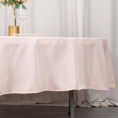 Premium Polyester Round Tablecloth 90" Blush - 220GSM Wrinkle-Resistant & Durable Table Cover