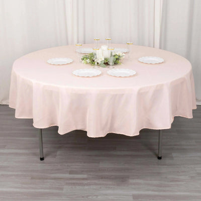Premium Polyester Round Tablecloth 90" Blush - 220GSM Wrinkle-Resistant & Durable Table Cover