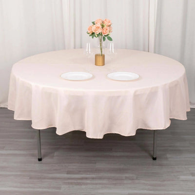 Premium Polyester Round Tablecloth 90" Blush - 220GSM Wrinkle-Resistant & Durable Table Cover