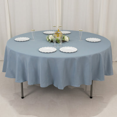 Premium Polyester Round Tablecloth 90" Dusty Blue - 220GSM Wrinkle-Resistant & Durable Table Cover