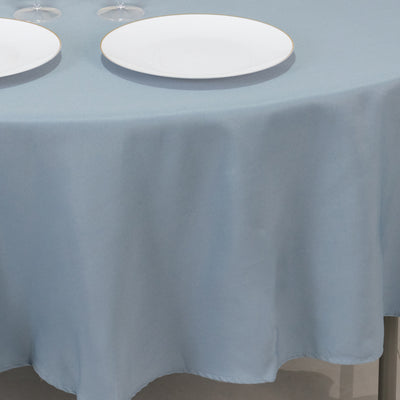 Premium Polyester Round Tablecloth 90" Dusty Blue - 220GSM Wrinkle-Resistant & Durable Table Cover