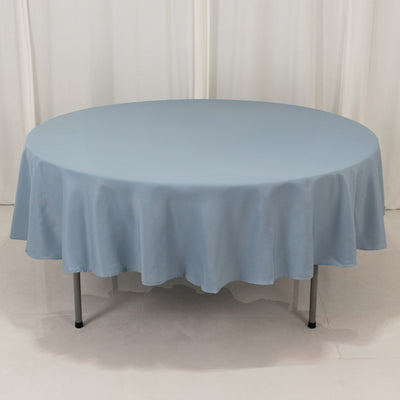 Premium Polyester Round Tablecloth 90" Dusty Blue - 220GSM Wrinkle-Resistant & Durable Table Cover
