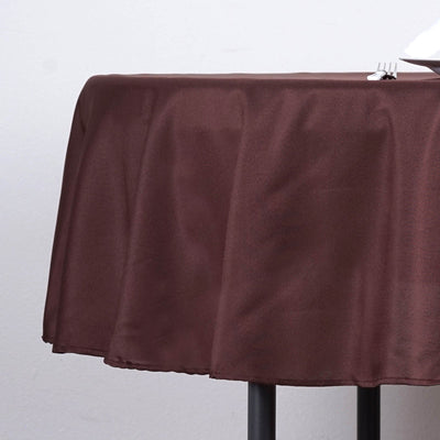 Polyester Round Tablecloth 90" Chocolate - Reusable & Durable Table Cover