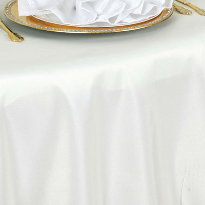 Polyester Round Tablecloth 90" Ivory - Reusable & Durable Table Cover