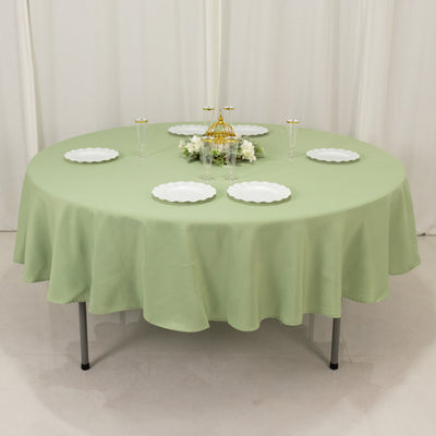 Premium Polyester Round Tablecloth 90" Sage Green - 220GSM Wrinkle-Resistant & Durable Table Cover