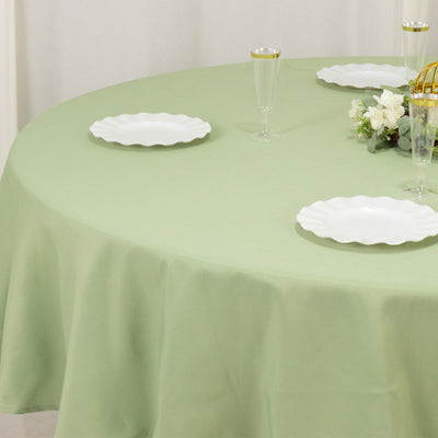 Premium Polyester Round Tablecloth 90" Sage Green - 220GSM Wrinkle-Resistant & Durable Table Cover