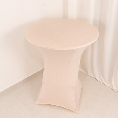 Spandex Cocktail Table Cover 36" Round Blush High Top Tables - Easy to Maintain Stretch Fitted Highboy Tablecloth