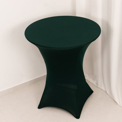 Spandex Cocktail Table Cover 36" Round Hunter Emerald Green High Top Tables - Easy to Maintain Stretch Fitted Highboy Tablecloth