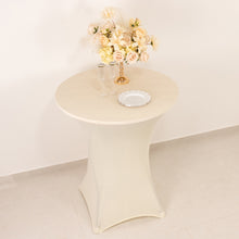 Ivory Highboy Spandex Cocktail Table Cover, Fitted Stretch Tablecloth