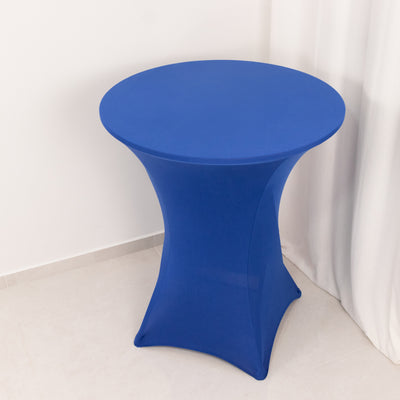 Spandex Cocktail Table Cover 36" Round  Royal Blue High Top Tables - Easy to Maintain Stretch Fitted Highboy Tablecloth