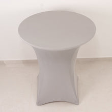 Silver Highboy Spandex Cocktail Table Cover, Fitted Stretch Tablecloth