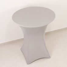 Silver Highboy Spandex Cocktail Table Cover, Fitted Stretch Tablecloth