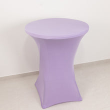 Lavender Lilac Highboy Spandex Cocktail Table Cover, Fitted Stretch Tablecloth