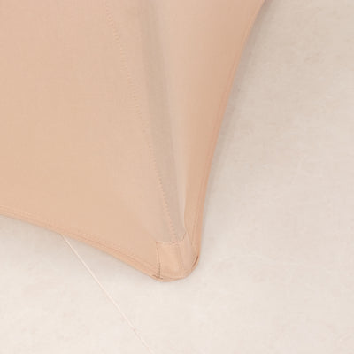 Spandex Round Cocktail Table Cover 30" Nude for High Top Tables - Easy to Maintain Stretch Fitted Highboy Tablecloth