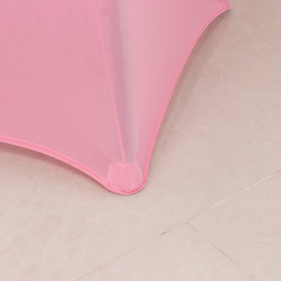 Spandex Round Cocktail Table Cover 30" Pink for High Top Tables - Easy to Maintain Stretch Fitted Highboy Tablecloth