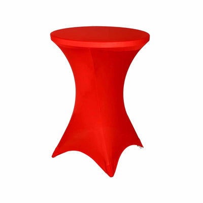 Spandex Round Cocktail Table Cover 30" Red for High Top Tables - Easy to Maintain Stretch Fitted Highboy Tablecloth