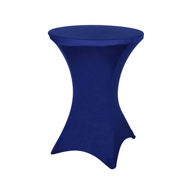 Spandex Round Cocktail Table Cover 30" Royal Blue for High Top Tables - Easy to Maintain Stretch Fitted Highboy Tablecloth