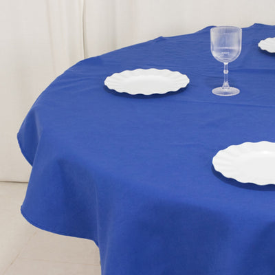Cotton Blend Round Tablecloth 70" Royal Blue with Wrinkle-Resistant Fabric - Durable and Stylish Table Cover