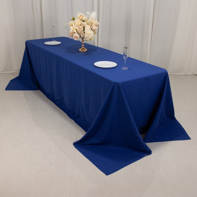 Cotton Blend Rectangle Tablecloth 90"x156" Royal Blue with Seamless Wrinkle-Resistant Finish Table Cover