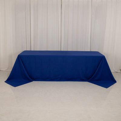 Cotton Blend Rectangle Tablecloth 90"x156" Royal Blue with Seamless Wrinkle-Resistant Finish Table Cover