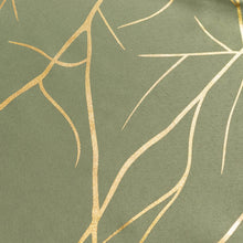 Dusty Sage Green Polyester Square Table Overlay With Gold Foil Tree Branch Pattern#whtbkgd