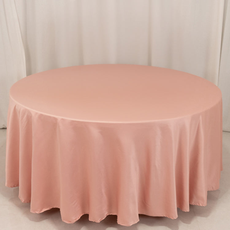 Dusty Rose Seamless Lamour Satin Round Tablecloth - 108inch