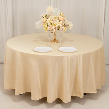 <h3 style="margin-left:0px;"><strong>Versatile Beige</strong> <strong>Tablecloth for a Range of Event Themes</strong>