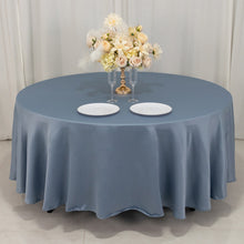 Dusty Blue Seamless Lamour Satin Round Tablecloth - 108inch