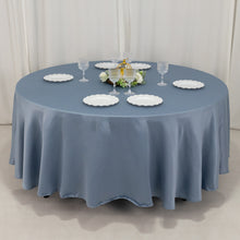 Dusty Blue Seamless Lamour Satin Round Tablecloth - 108inch