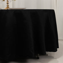 Black Seamless Lamour Satin Round Tablecloth - 108inch