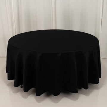 <h3 style="margin-left:0px;"><strong>Effortless Elegance with Black Lamour Satin Round Tablecloth</strong>