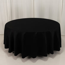 Black Seamless Lamour Satin Round Tablecloth - 108inch