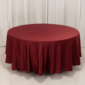 <h3 style="margin-left:0px;"><strong>Effortless Elegance with Burgundy Lamour Satin Round Tablecloth</strong>