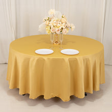 Champagne Seamless Lamour Satin Round Tablecloth - 108inch