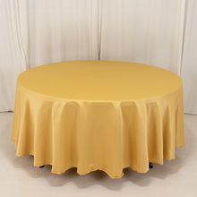 Champagne Seamless Lamour Satin Round Tablecloth - 108inch